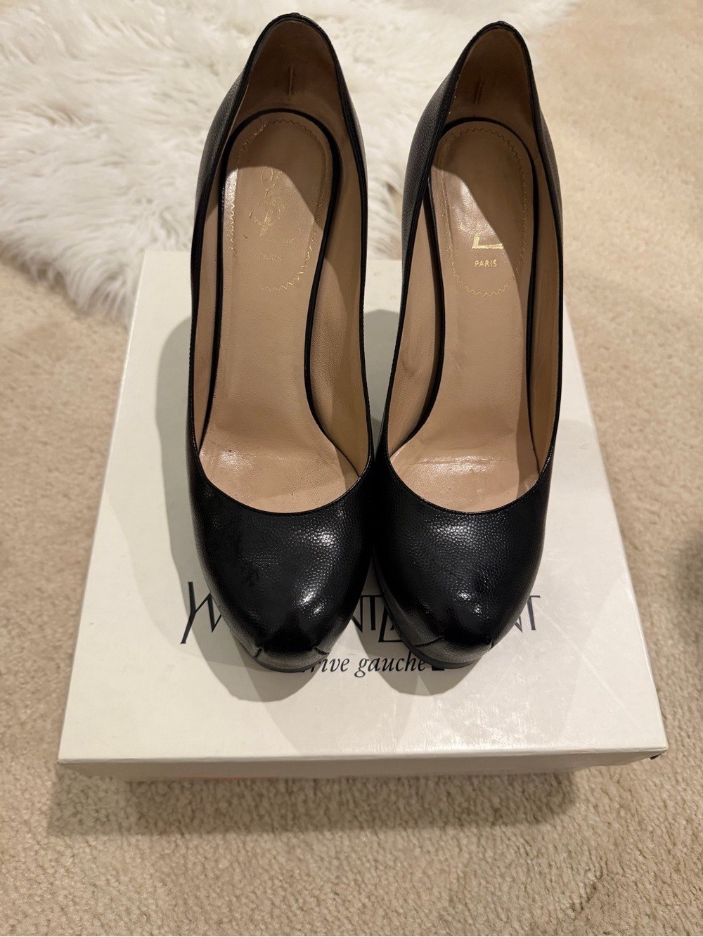 YSL Black Women's Leather Pumps - YSL Designer used have box and one dust bag.